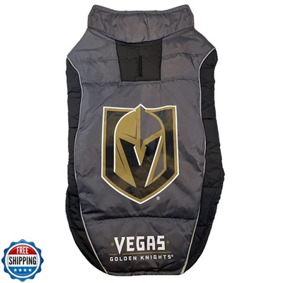 Pets First NHL Las Vegas Golden Knights Puffer Vest for Dogs and Cats, Size S - Image 1 of 4