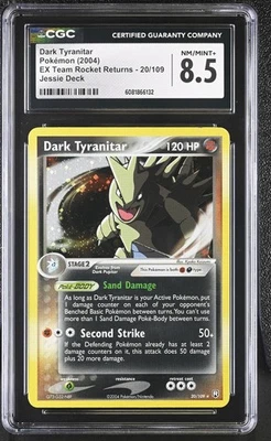 CGC 8.5 Dark Tyranitar EX Team Rocket Returns 20/109 Holo Pokemon Card - Image 1 of 2
