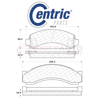 Centric Posi Quiet Disc Brake Pads w Shims for 1991-1994 GMC C3500HD 5.7L dd - Image 1 of 4