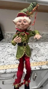 RAZ Imports Poseable Christmas Elf In Candy Cane Outfit 29 Inches Tall - Picture 1 of 6