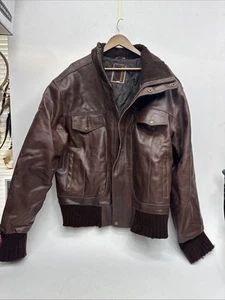 Vintage Knowles & Carter Mens Leather & Polyester Jacket XXL Bomber Jacket - Picture 1 of 9