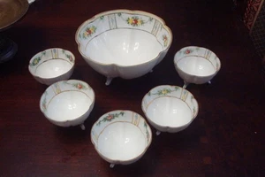 Nippon made in Japan set footed bowl and 5 small footed bowls RARE - Picture 1 of 7