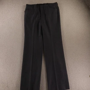 Pantalon sergé homme 34x34 bleu gris rayures 100% laine peinte robe pantalon mou - Photo 1/10