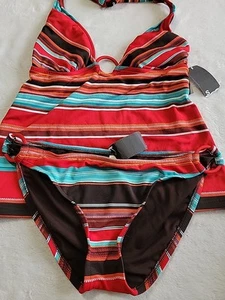 NWT Mossimo 2pc Tankini Swimsuit Multicolor Size Top S Bottom L - Picture 1 of 14