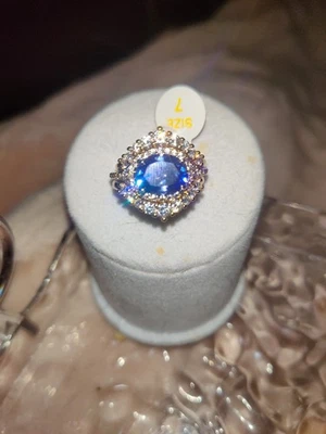 Anillo Bomb Party Talla 7 RBP8476 Delicado Pero Regal Tanzanita en Chapado en Oro.  Foto 1 de 4