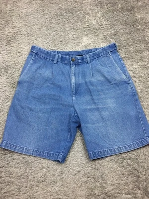 Pantalones Cortos de Jean de Algodón Haggar Comfort Para Hombre Talla 36 Azul Denim Plisado De Colección Foto 1 de 4