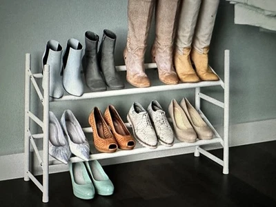 Zapatero de metal ClosetMaid de 2 niveles blanco-expandible 25-45"- organizador de zapatos de armario Foto 1 de 4
