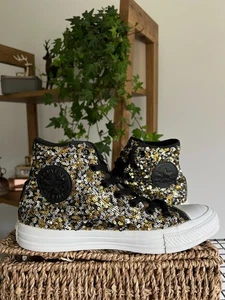 Zapatillas Converse Chuck Taylor All Star para mujer talla 5,5 doradas negras lentejuelas - Imagen 1 de 8