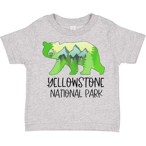 Inktastic Yellowstone National Park- Mountains And Bear Shape Toddler T-Shirt - Picture 1 of 12