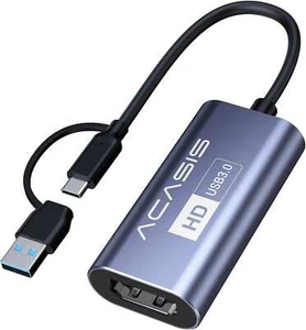 Tarjeta de Captura de Video ACASIS 4K 30Hz Entrada HDMI USB-A/TIPO-C Salida USB 3.0 5Gbps - Imagen 1 de 8