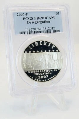 2007-P PCGS PR69DCAM Desegregation $1 Modern Commemorative Silver Proof - Image 1 of 2