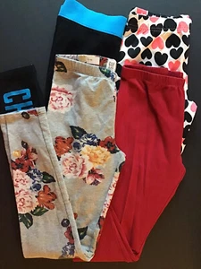 Girls Leggings Lot of 4 Children's Place Gap Justice Carters 12 XL Large 10-12 - Picture 1 of 12