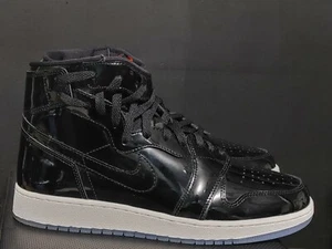 NEW WOMEN'S NIKE AIR JORDAN 1 REBEL SZ 11.5/M 10 AR5599 001 BLACK PATENT LEATHER - Picture 1 of 4