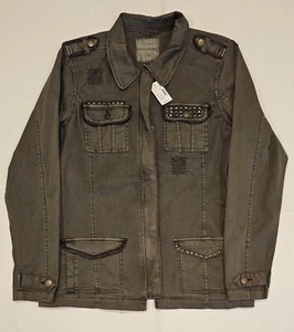 Maurices Studded Long Sleeve Green Denim Jacket Womens Size XL NWT - Picture 1 of 16