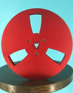 Burlington Recording 1/4" x 7" RED Trident Metal Reel in Red Box 3 Windows - Picture 1 of 4