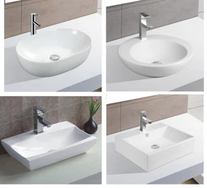 Waschbecken Keramik Aufsatz eckig oval kreis klein Aufsatzwaschbecken Waschtisch - Bild 1 von 23