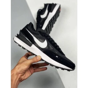 Nike Waffle One Womens Shoes Size 11.5 Black White Casual Retro DC2569-001 - Picture 1 of 17