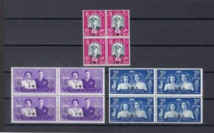South West Africa 1947 Sc# 156-58 set Royal Queen Elizabeth George blocks 4 MNH - Picture 1 of 1