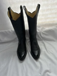 PANHANDLE SLIM Men's Cowboy Boots Size 5B Black Western Style Rodeo Vintage - Picture 1 of 10