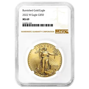 2022-W Burnished $50 American Gold Eagle 1 oz NGC MS69 Brown Label - Picture 1 of 2