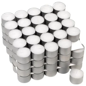 Teelichter weiß mit Alutellerchen 8 Stunden Brenndauer Parfümfrei Kerzenofen - Bild 1 von 10