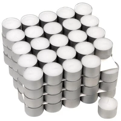 Teelichter weiß mit Alutellerchen 8 Stunden Brenndauer Parfümfrei Kerzenofen - Bild 1 von 4