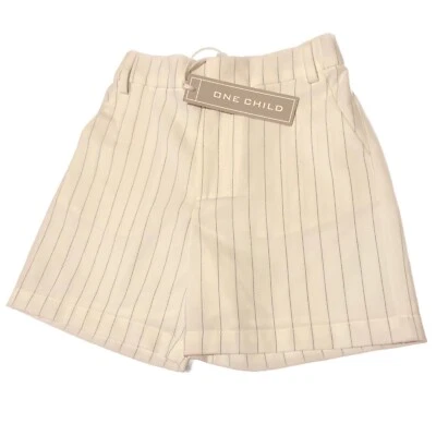 Shorts One Child masculino listrado branco elegante forrado para conforto tamanho 6 - Imagem 1 de 4