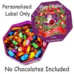 Personalised Chocolate LABEL ONLY for Quality Street Tub Christmas gift idea - Picture 1 of 3