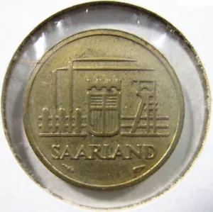 Saarland 10 Francs 1954 Germany Paris Mint h7494 World Money Coin - Picture 1 of 2