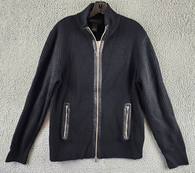 Cárdigan con cremallera suéter de lana merino para hombre The Men's Store at Bloomingdale's L negro Foto 1 de 4