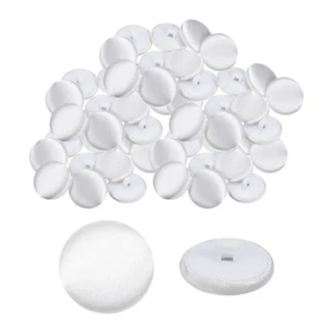 50pcs Satin Buttons 0.8" (20mm) Round Tuxedo Buttons with Shank White - Picture 1 of 7