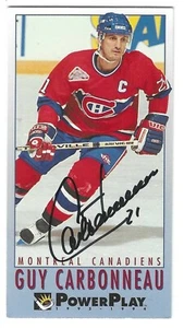 Guy Carbonneau Signed 1993/94 Fleer Power Play Card #126 Montreal Canadiens - Picture 1 of 1