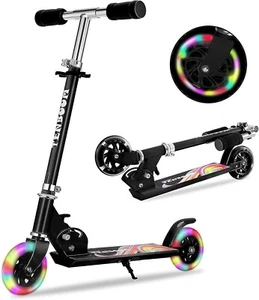Kids Folding Kick Scooter, 2 Wheel Folding Kick Scooter for Girls Boys, 3 Adjust - Picture 1 of 6