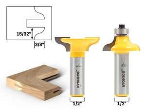 Set punte profilo router porta ingresso medio Ogee - gambo 1/2" - Yonico 12223 - Foto 1 di 2