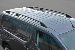 To Fit L2 Vauxhall / Opel Combo E (2019+) LWB: Black Roof Rack Rails Side Bars - Picture 1 of 8