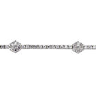 Silver Jewelco London Baguette CZ Baguette Flower Tennis Bracelet 9mm 7 inch