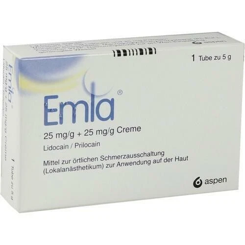 EMLA 25 mg/g + 25 mg/g Creme + 2 Pflaster 5 g PZN 13231250 - Bild 1 von 1
