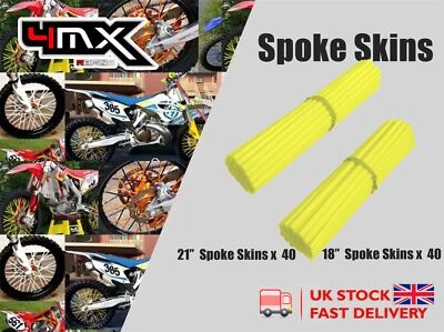 Protectores de radios de rueda amarillo flúor para Kawasaki KLX125 L B1-B3, B6F 03-06 Foto 1 de 2