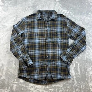 Eddie Bauer Flannel Shirt Mens Small Green Blue Long Sleeve Button Up Soft Plaid - Picture 1 of 7