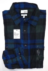 New Mens Flannel Sonoma Shirt Long Sleeves 2-pockets Blue Green Plaid NWT - Picture 1 of 4