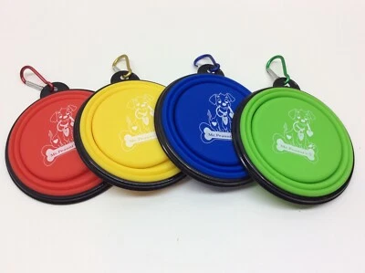 Mr. Peanut's Collapsible Dog Bowls Set of with Matching Carabiner Clips