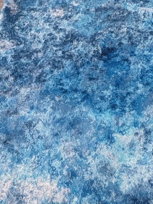 Blue Textured Cotton Fabric 19" x 44" Sewing Quilting - Image 1 of 4