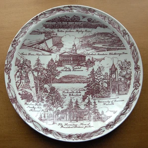 Vernon Kilns Tennessee collector plate~The Volunteer State~ Ultra Maroon - Picture 1 of 5