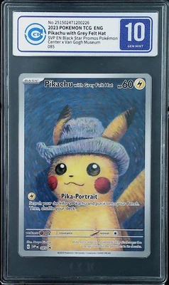 CCIC 10 Gem Mint Pokemon Pikachu with Grey Felt Hat Van Gogh Promo SVP EN 085 - Image 1 of 2