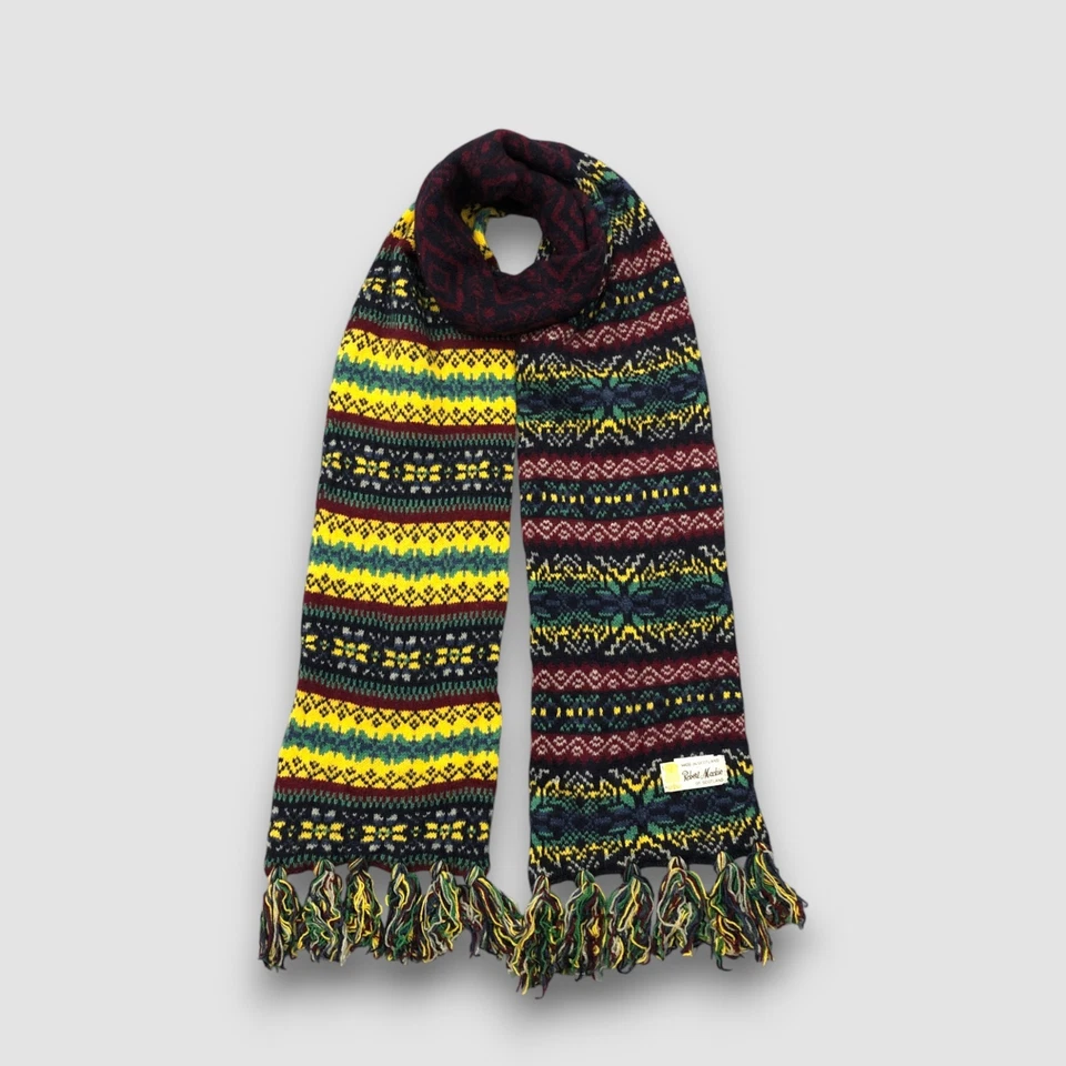 Bufanda de lana clásica de colección Robert Mackie punto acanalado silenciador invierno cuello bufandas Foto 1 de 4