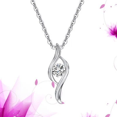  Collana donna zircone semplice elegante forma Wink Collana personalizzata - Immagine 1 di 4