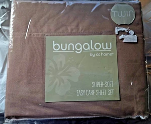 Bungalow Super -Soft Microfiber3Pc-Twin Sheet Set, Brown-ish ~ New - Picture 1 of 2