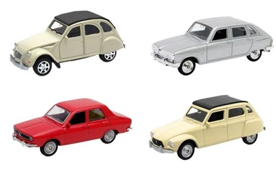 Set of 4 cars Citroën Renault 3 inches (7cm) Welly Toy Model Diecast WEL14 - Image 1 of 2
