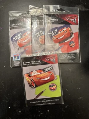 Лот из 3 автомобилей 3 приглашения (8) день рождения вечеринки расходные материалы приглашения карты 1 спасибо U - Изображение 1 из 4