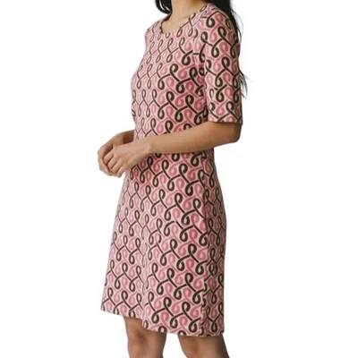 Винтажный JUICY COUTURE Shift платье розовый ленты геометрический женщин Sz маленький 70-х ретро Y2K - Изображение 1 из 4